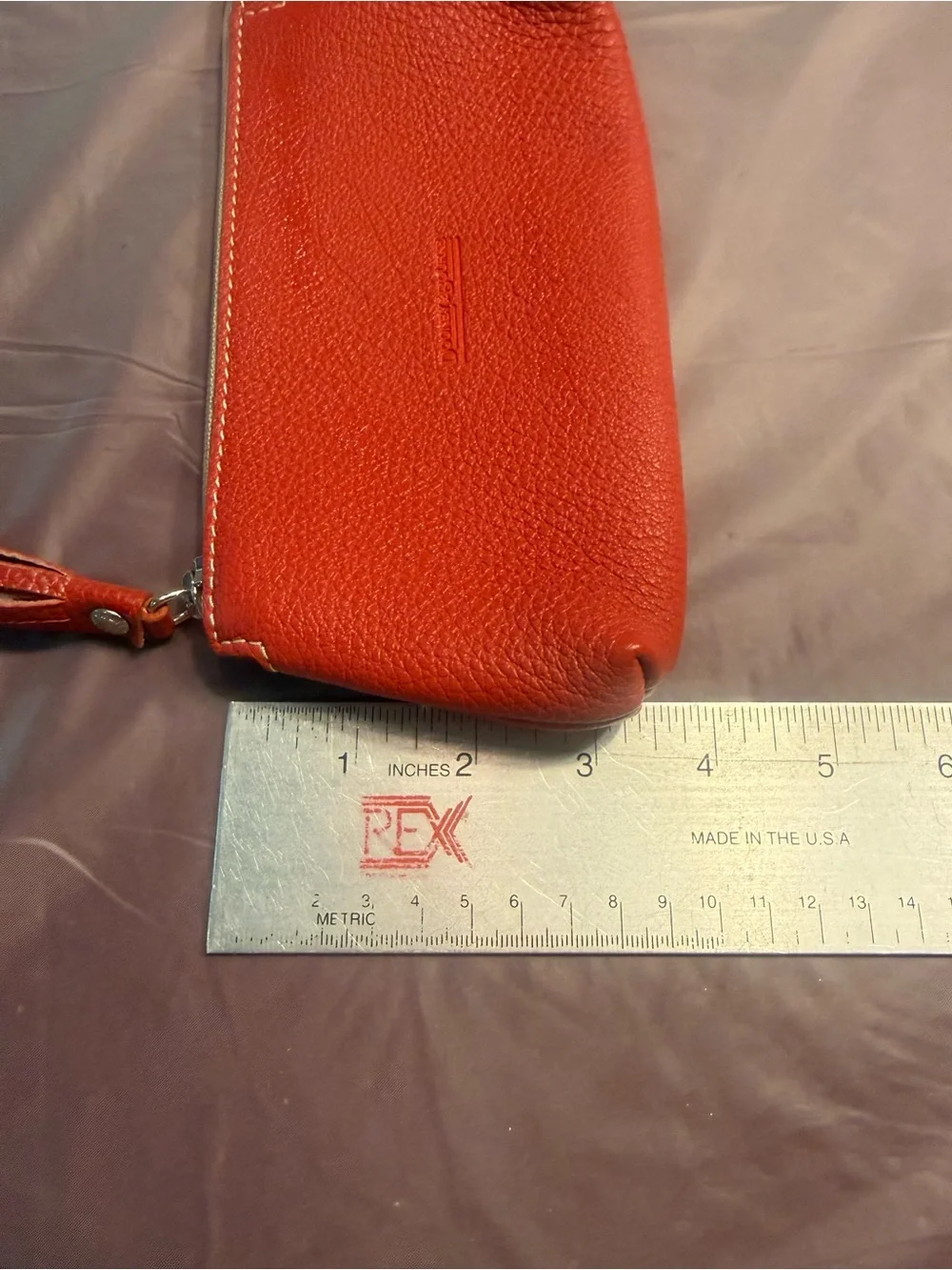 Dooney & Bourke Red Pebbles Leather Cosmetic Bag